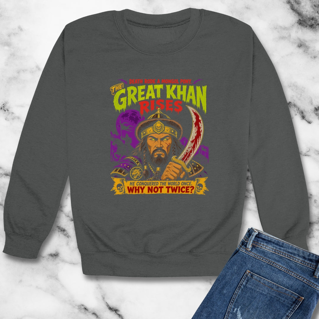 Psychobilly Genghis Khan Unisex Heavy Crewneck Sweatshirt
