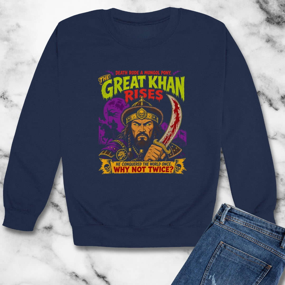Psychobilly Genghis Khan Unisex Heavy Crewneck Sweatshirt