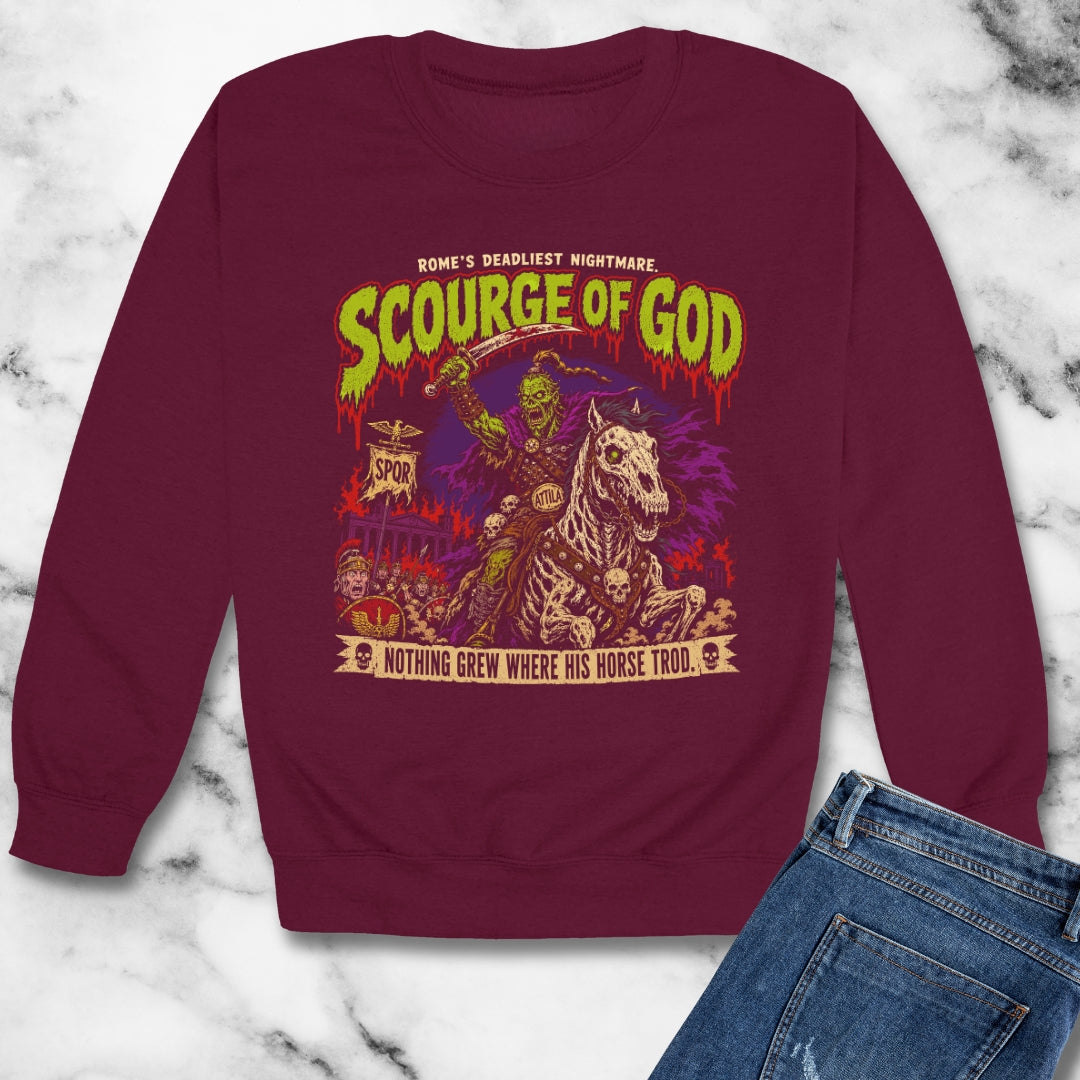 Psychobilly Attila the Hun Unisex Heavy Crewneck Sweatshirt