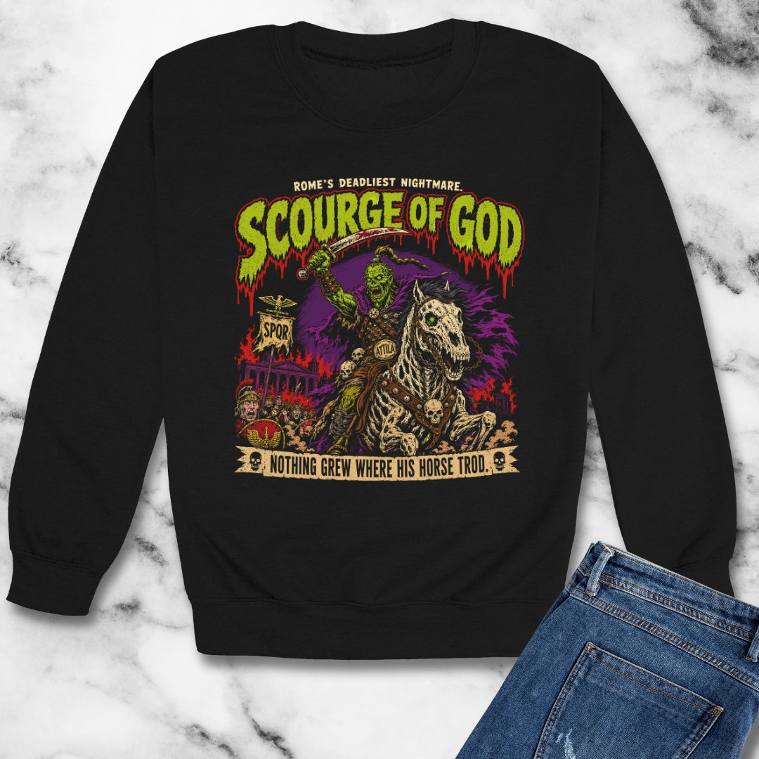 Psychobilly Attila the Hun Unisex Heavy Crewneck Sweatshirt
