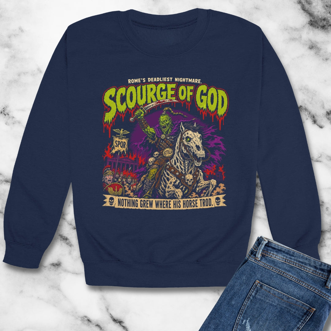 Psychobilly Attila the Hun Unisex Heavy Crewneck Sweatshirt