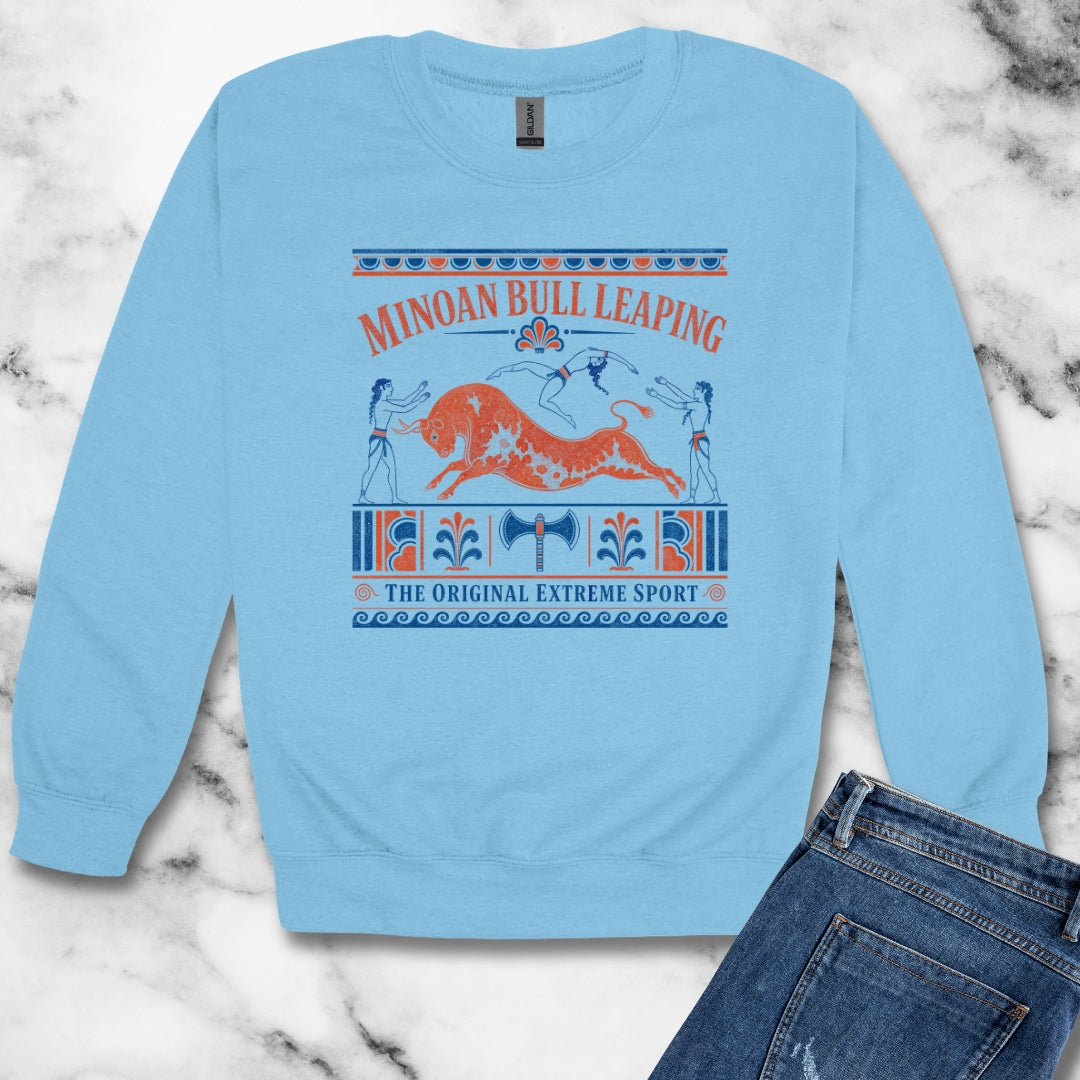Minoan Bull Leaping Extreme Sport Unisex Heavy Crewneck Sweatshirt