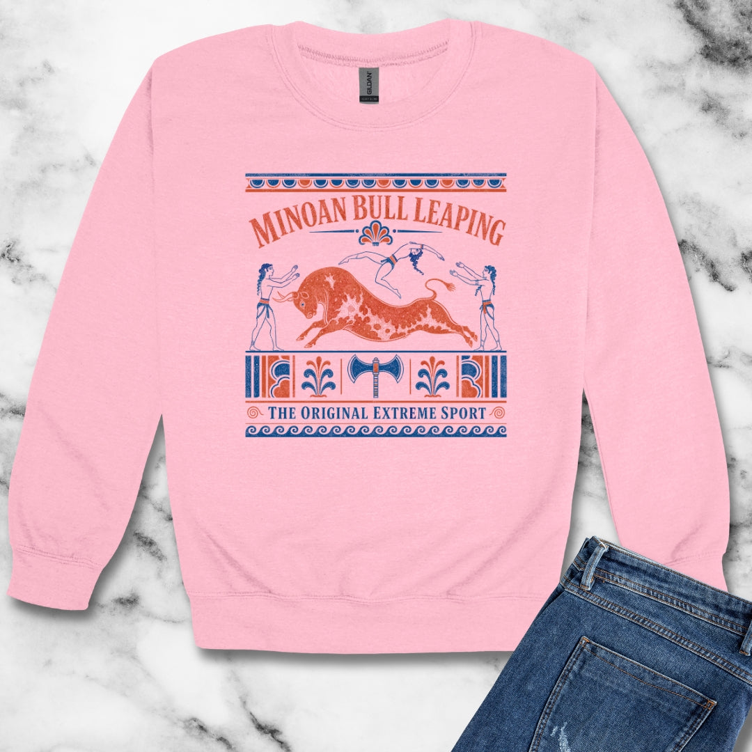 Minoan Bull Leaping Extreme Sport Unisex Heavy Crewneck Sweatshirt
