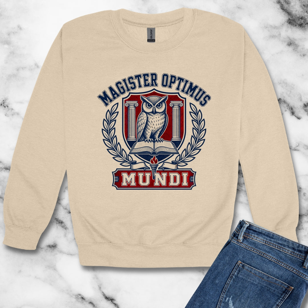 Magister Optimus Mundi Owl Unisex Heavy Crewneck Sweatshirt