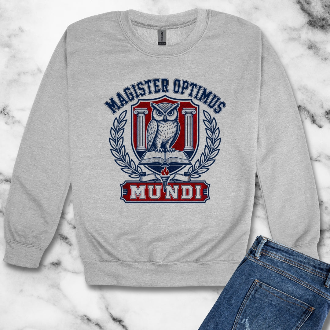 Magister Optimus Mundi Owl Unisex Heavy Crewneck Sweatshirt