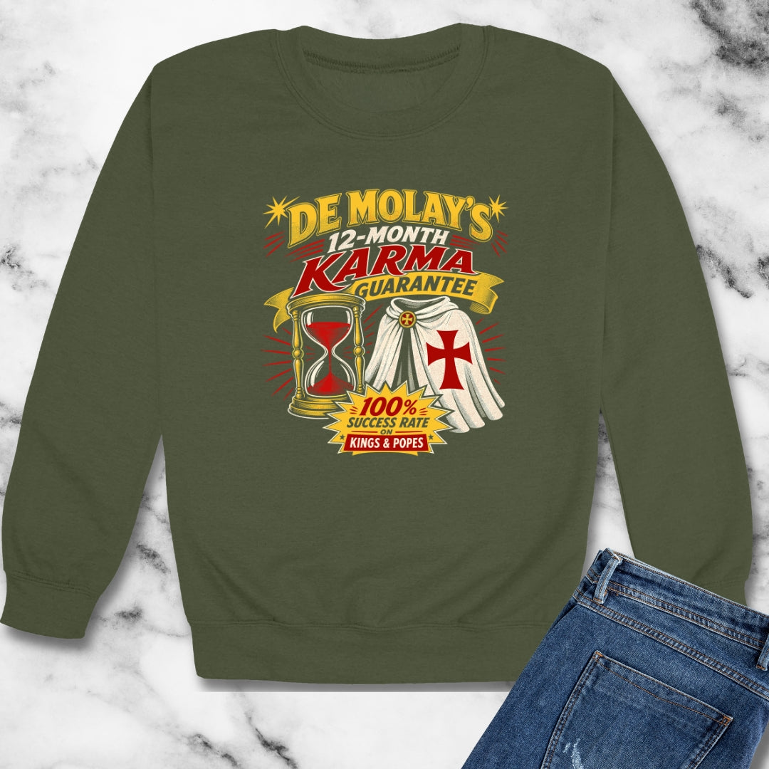 Curse of De Molay Templar Karma Unisex Heavy Crewneck Sweatshirt