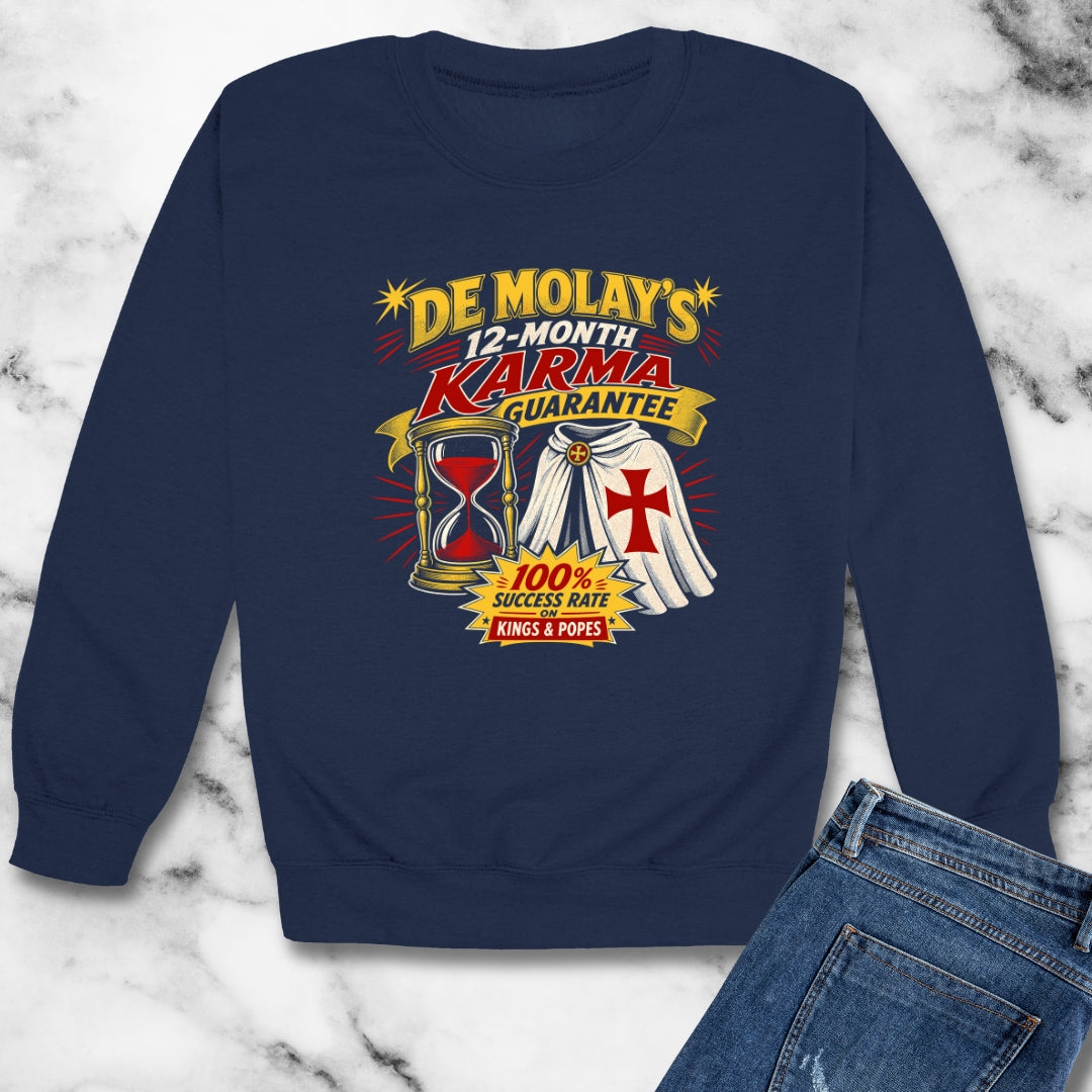 Curse of De Molay Templar Karma Unisex Heavy Crewneck Sweatshirt