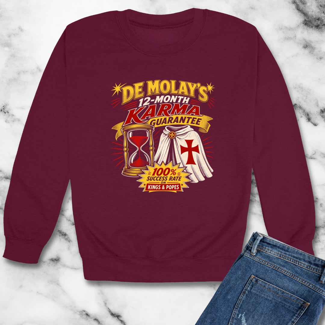 Curse of De Molay Templar Karma Unisex Heavy Crewneck Sweatshirt