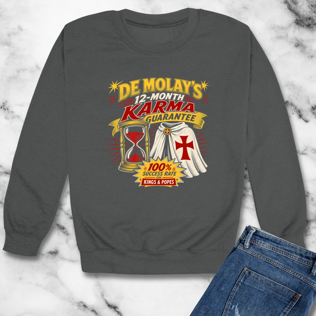 Curse of De Molay Templar Karma Unisex Heavy Crewneck Sweatshirt