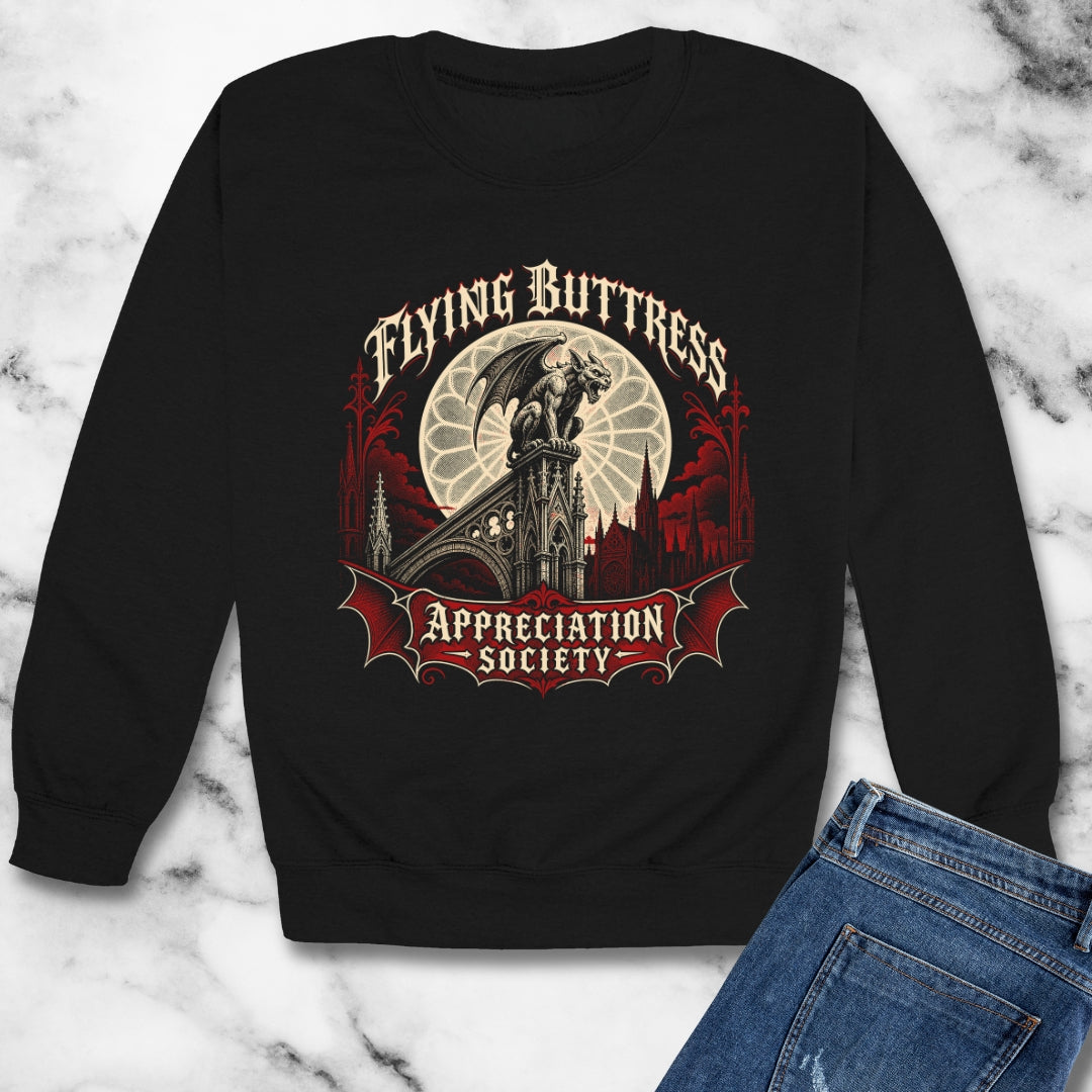 Flying Buttress Appreciation Society Gargoyle Unisex Heavy Crewneck Sweatshirt