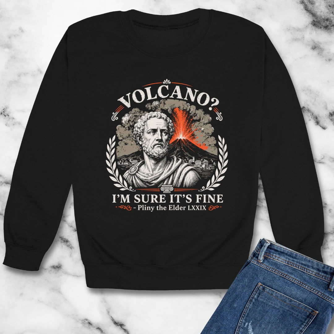 Pliny the Elder Volcano Quote Unisex Heavy Crewneck Sweatshirt