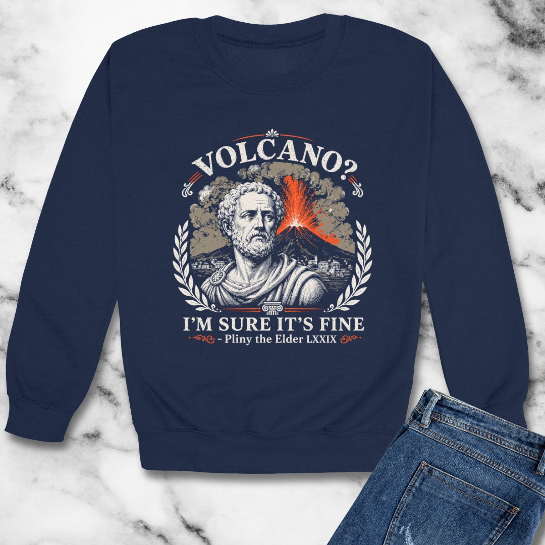 Pliny the Elder Volcano Quote Unisex Heavy Crewneck Sweatshirt