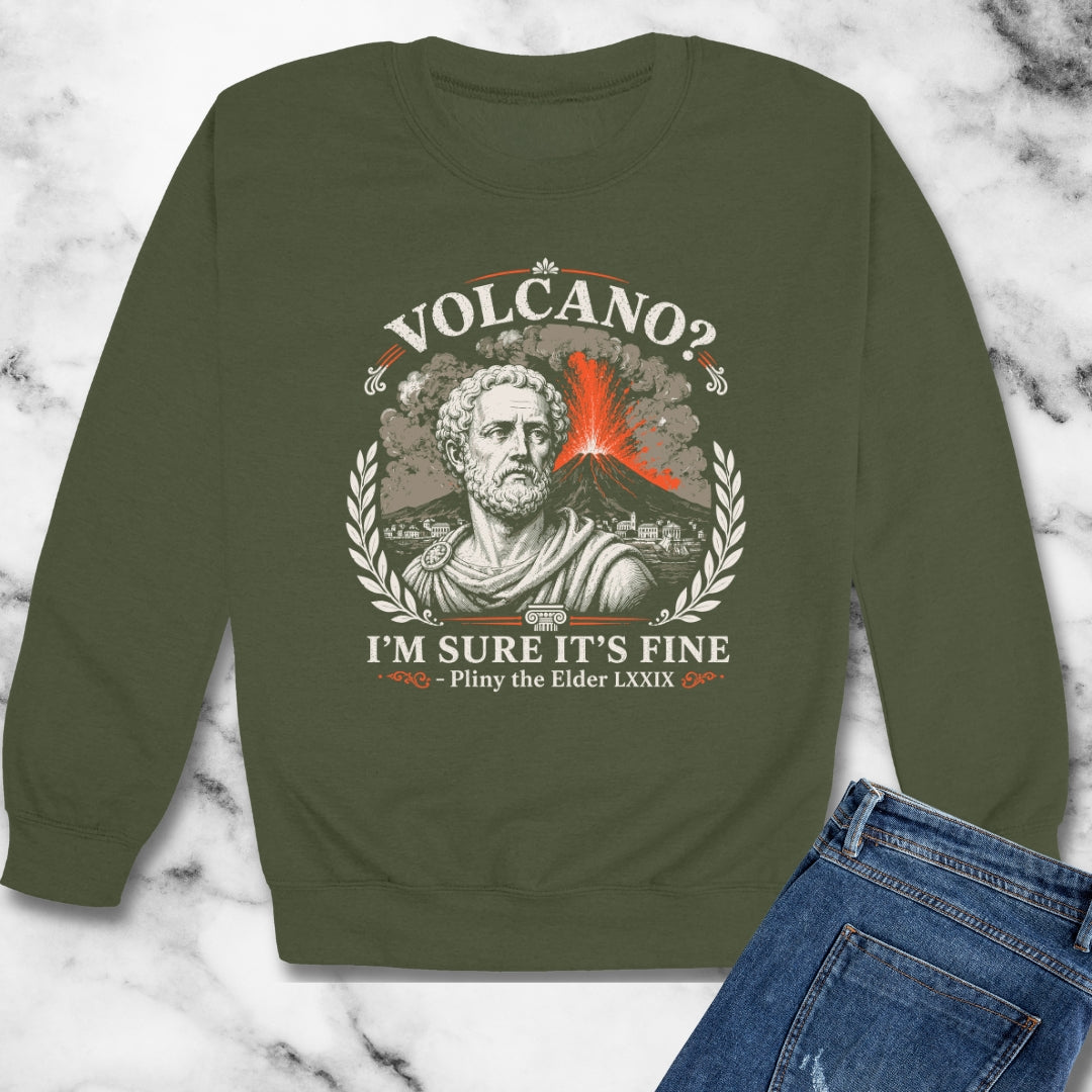 Pliny the Elder Volcano Quote Unisex Heavy Crewneck Sweatshirt