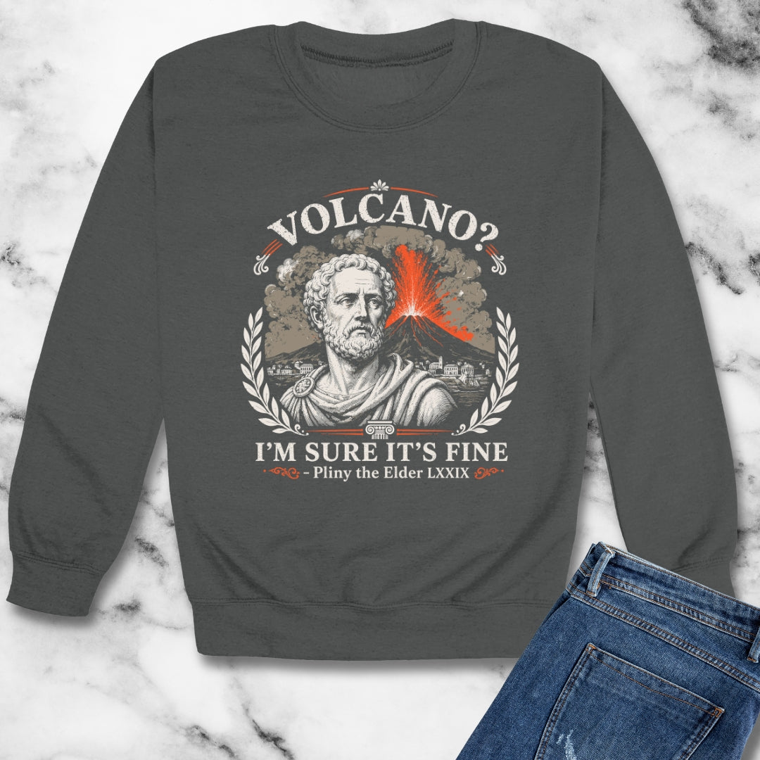 Pliny the Elder Volcano Quote Unisex Heavy Crewneck Sweatshirt