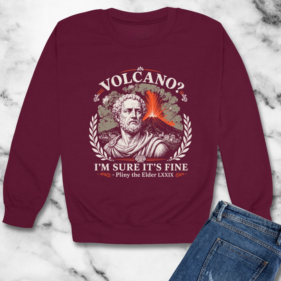 Pliny the Elder Volcano Quote Unisex Heavy Crewneck Sweatshirt