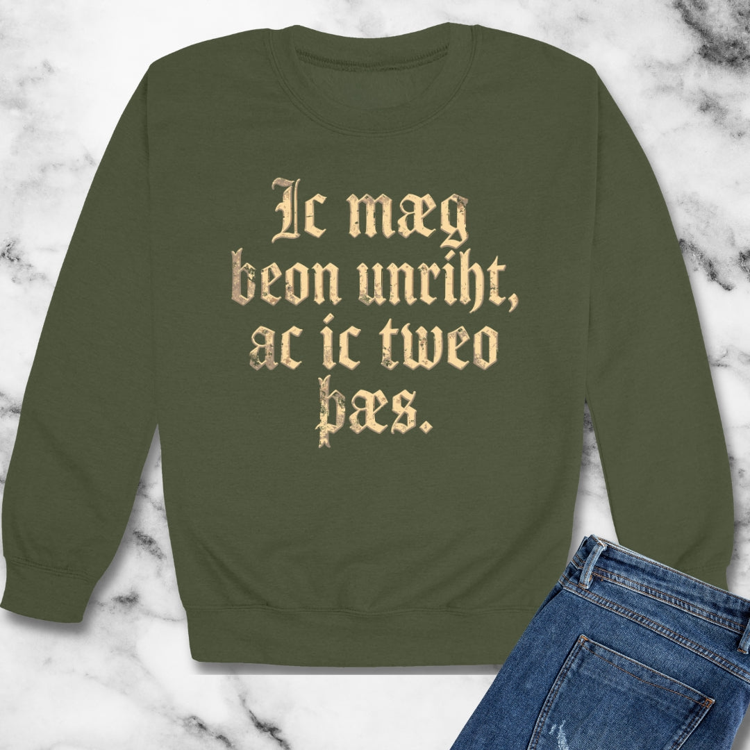 I Could Be Wrong But I Doubt It Old English Unisex Heavy Crewneck Sweatshirt