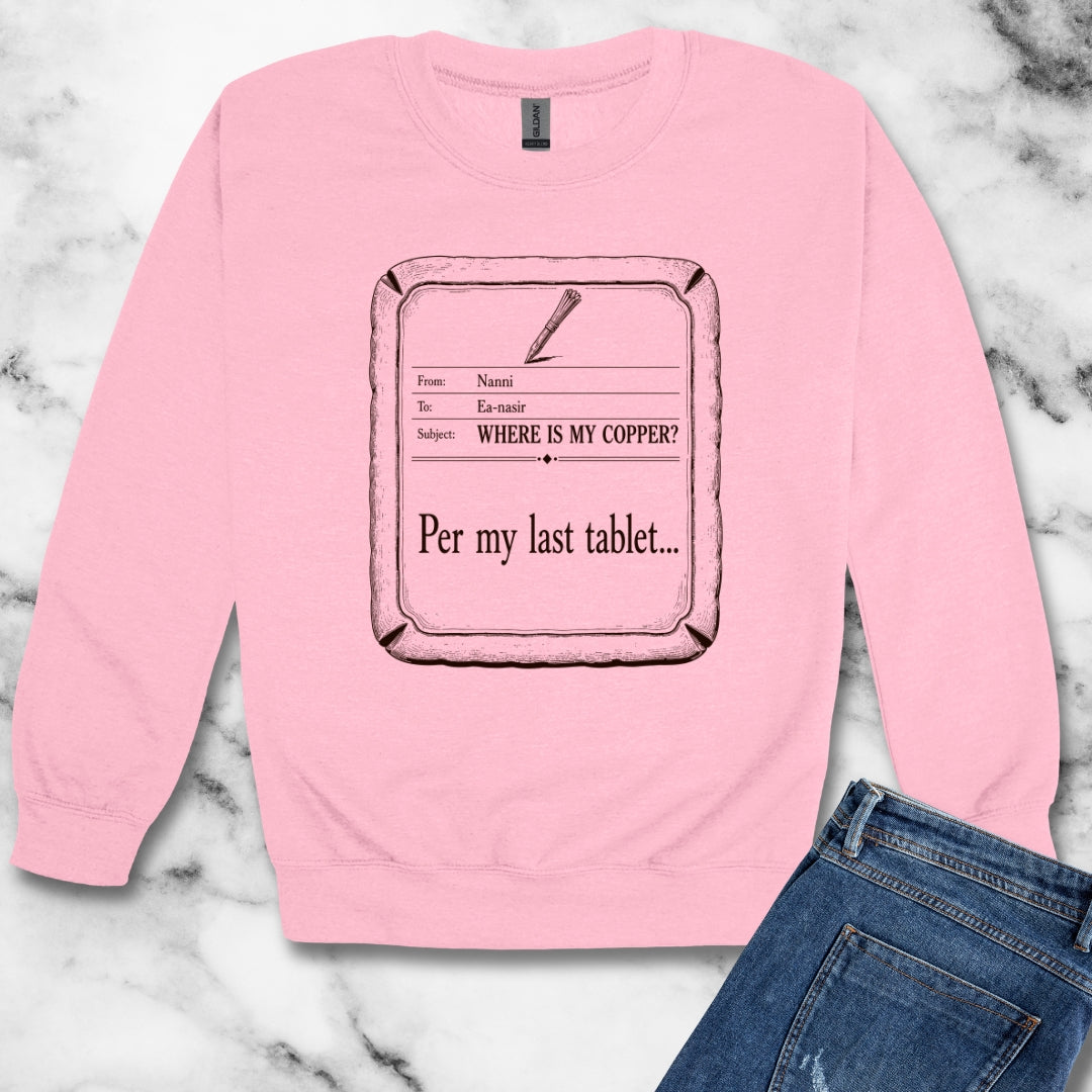 Ea Nasir Per My Last Tablet Unisex Heavy Crewneck Sweatshirt
