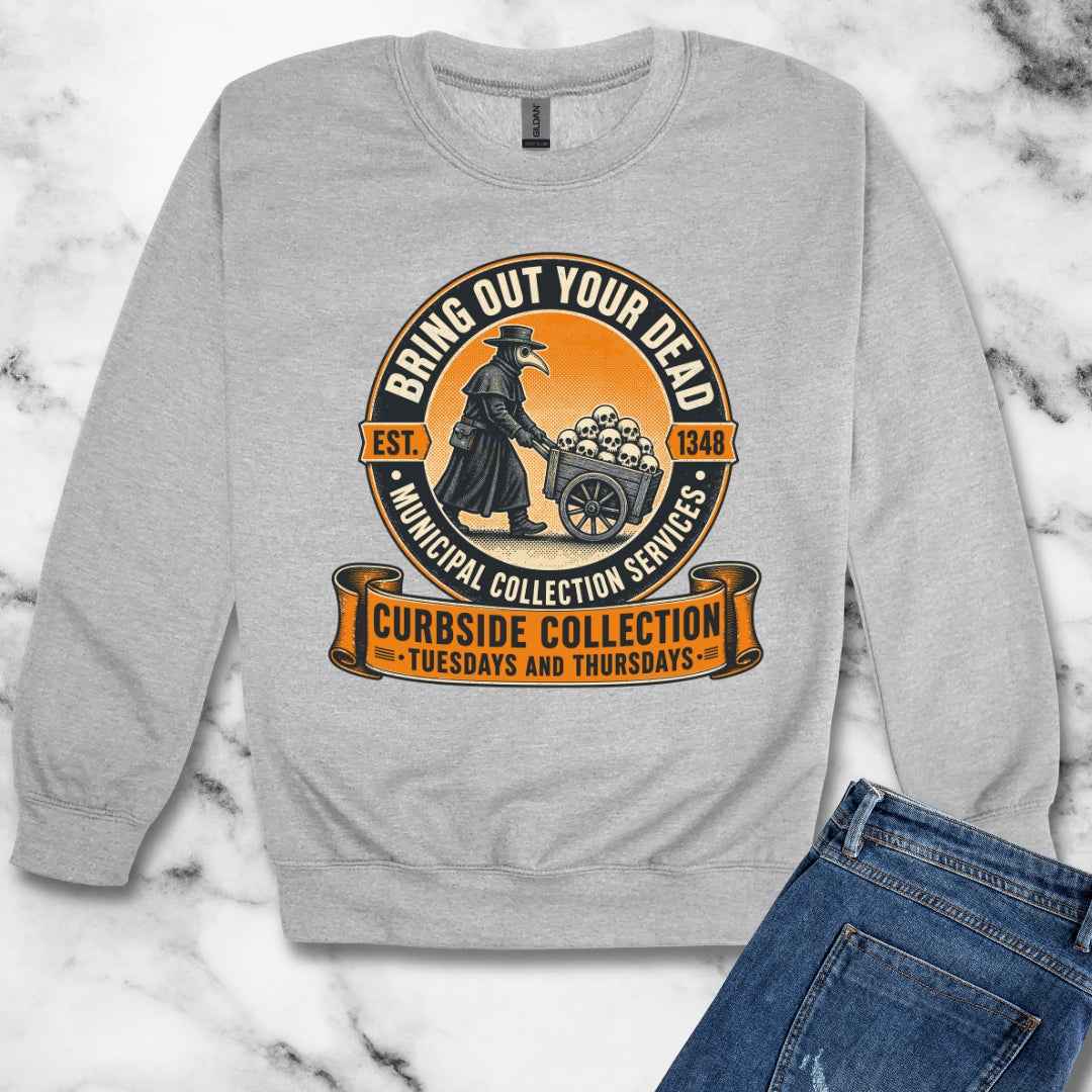 Bring Out Your Dead Plague Doctor Unisex Heavy Crewneck Sweatshirt