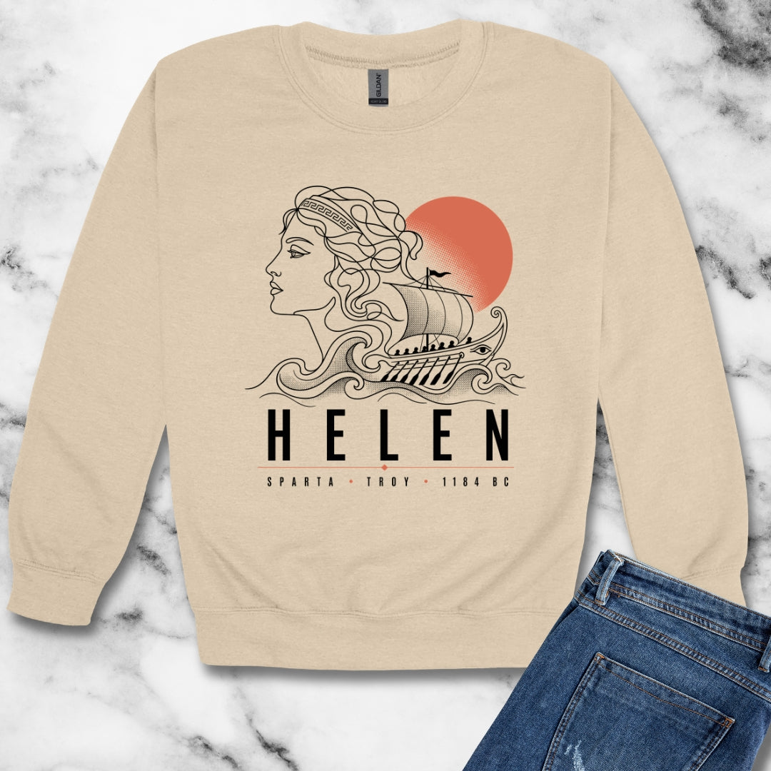 Helen of Troy Line Art Unisex Heavy Crewneck Sweatshirt