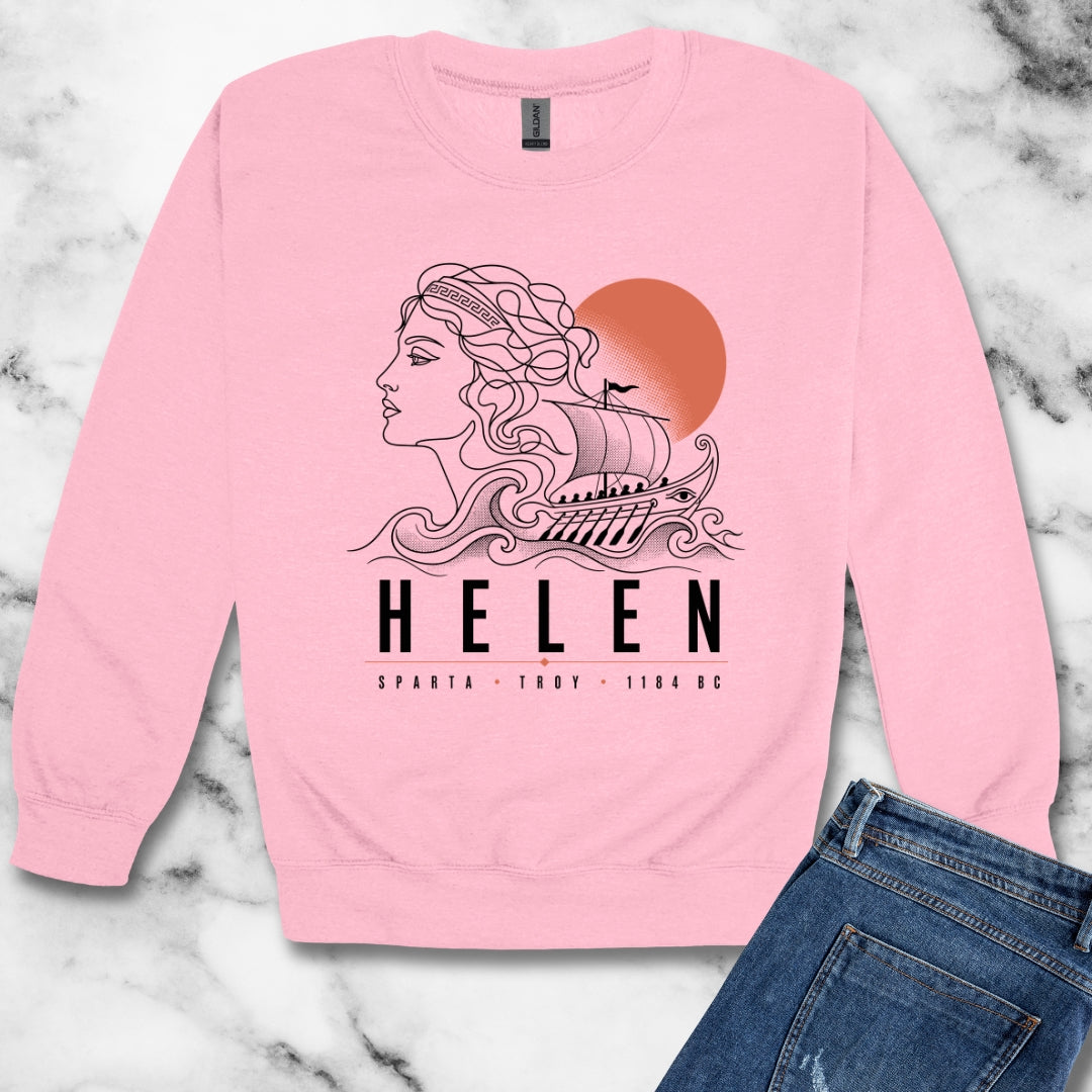 Helen of Troy Line Art Unisex Heavy Crewneck Sweatshirt
