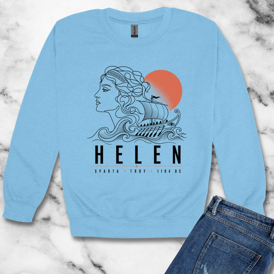 Helen of Troy Line Art Unisex Heavy Crewneck Sweatshirt