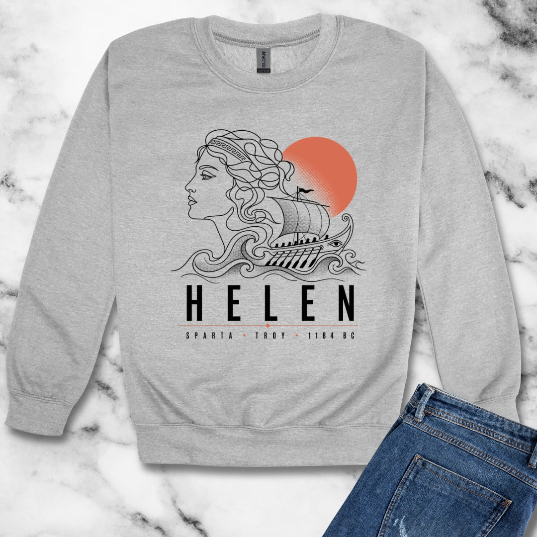 Helen of Troy Line Art Unisex Heavy Crewneck Sweatshirt