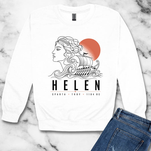 Helen of Troy Line Art Unisex Heavy Crewneck Sweatshirt