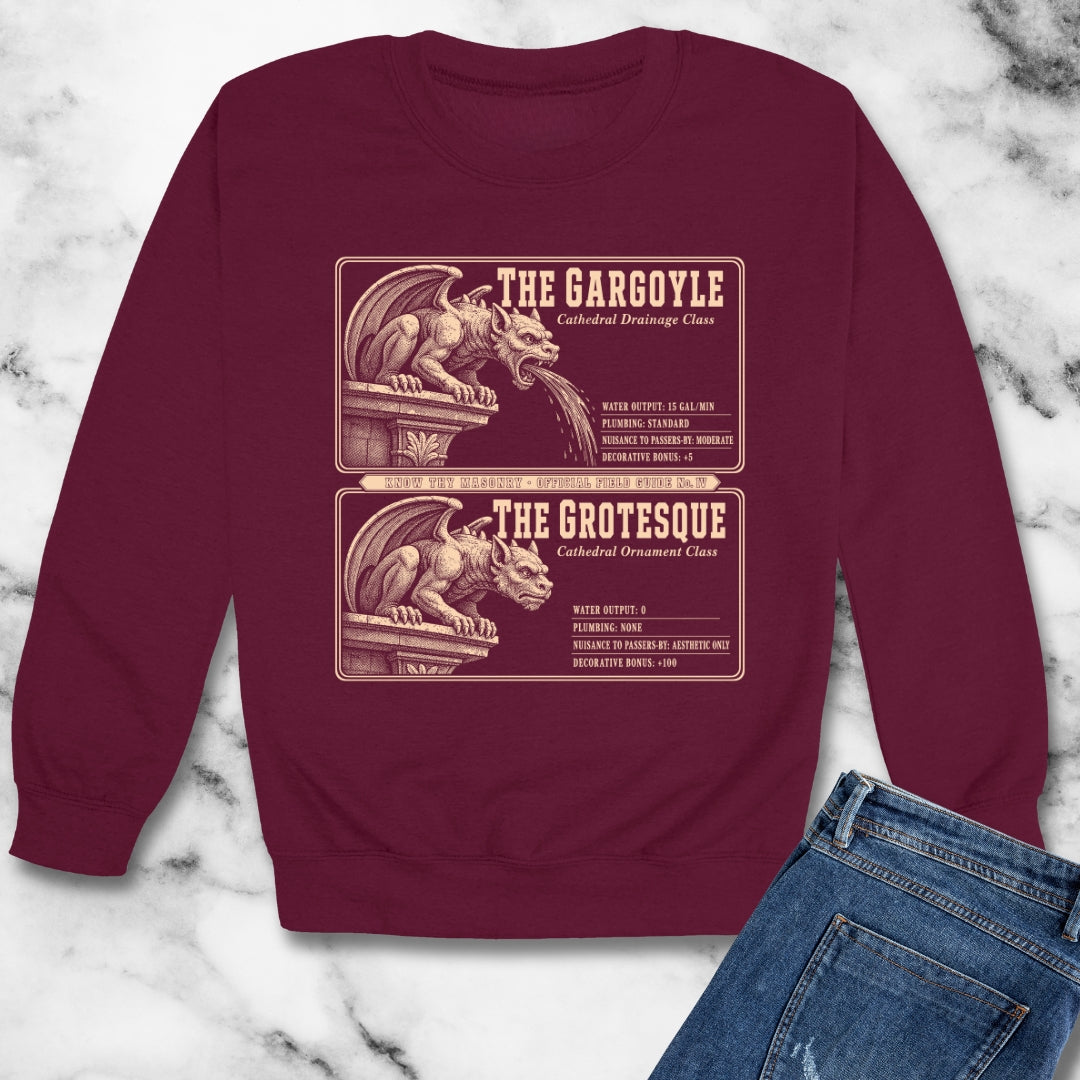 Gargoyle vs Grotesque Field Guide Unisex Heavy Crewneck Sweatshirt