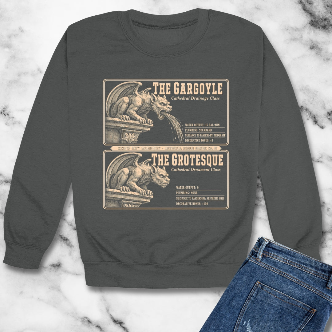 Gargoyle vs Grotesque Field Guide Unisex Heavy Crewneck Sweatshirt