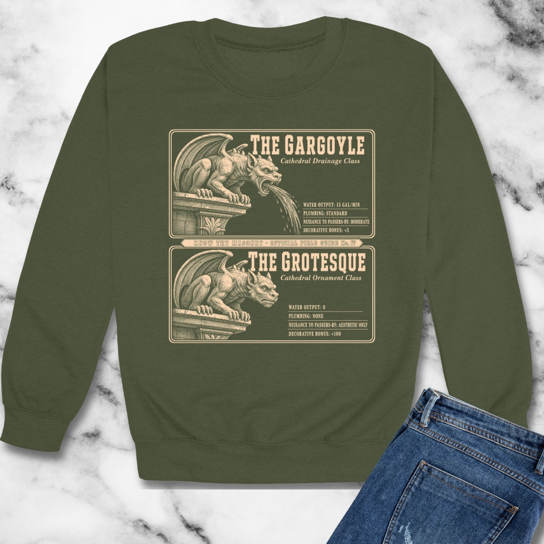 Gargoyle vs Grotesque Field Guide Unisex Heavy Crewneck Sweatshirt