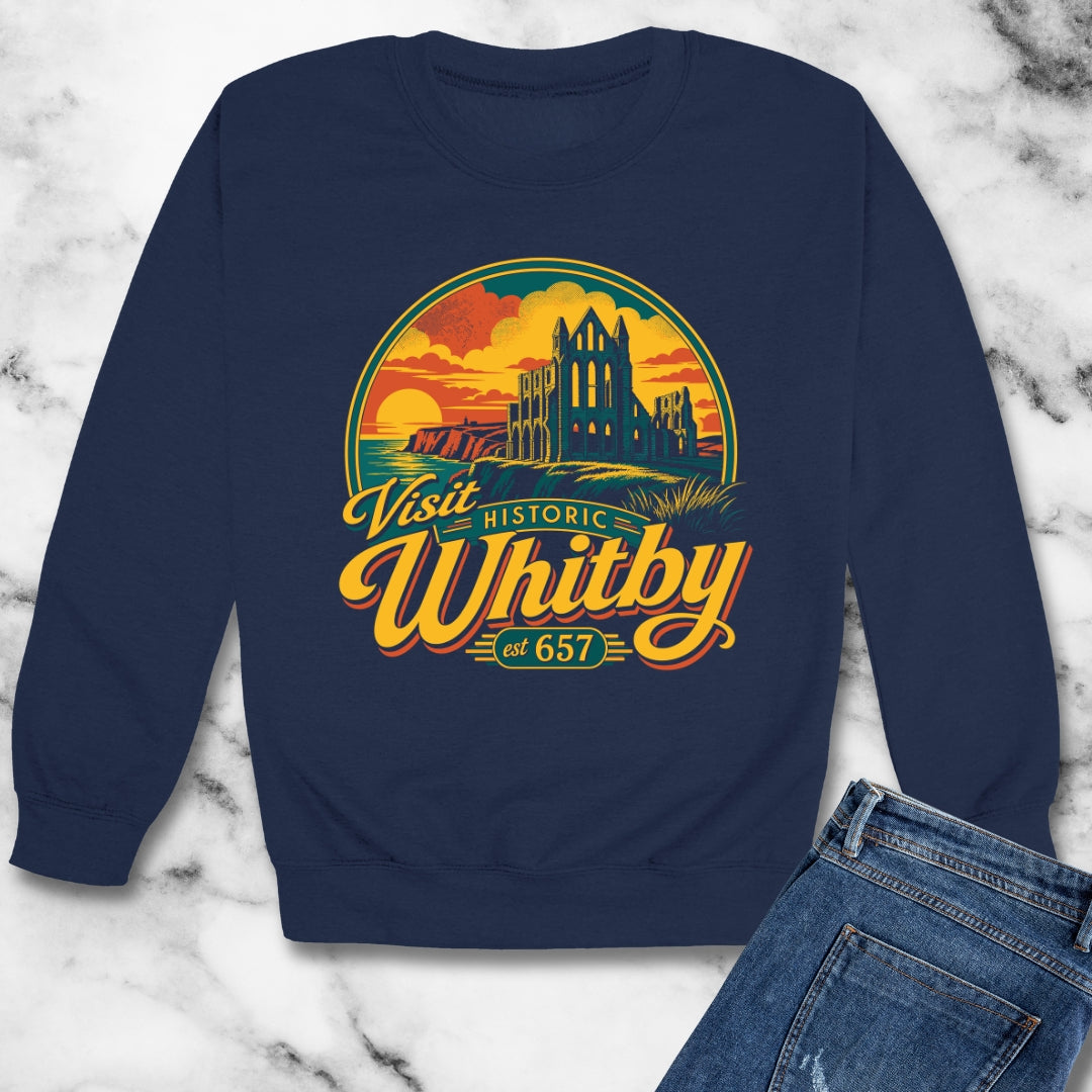 Visit Whitby Abbey Unisex Heavy Crewneck Sweatshirt
