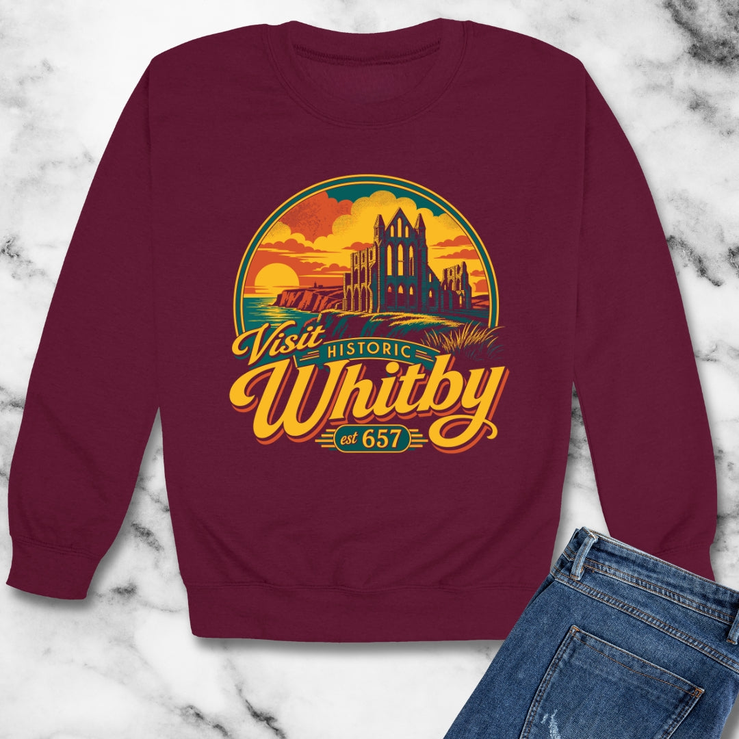 Visit Whitby Abbey Unisex Heavy Crewneck Sweatshirt