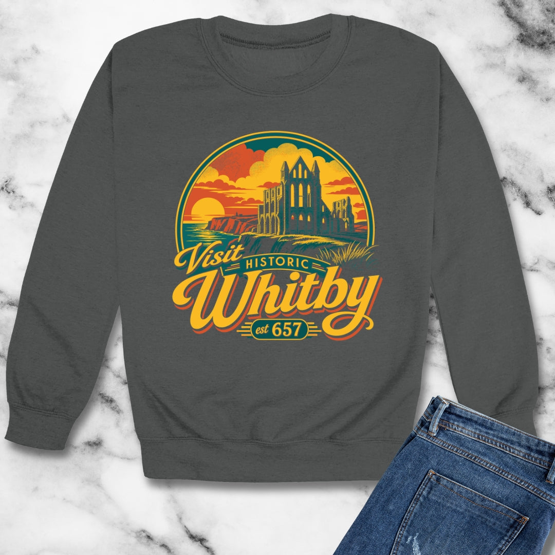 Visit Whitby Abbey Unisex Heavy Crewneck Sweatshirt