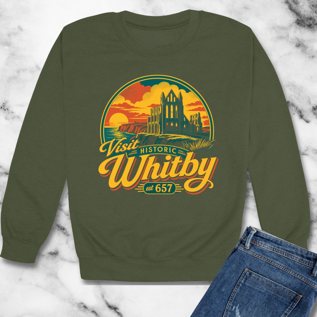 Visit Whitby Abbey Unisex Heavy Crewneck Sweatshirt