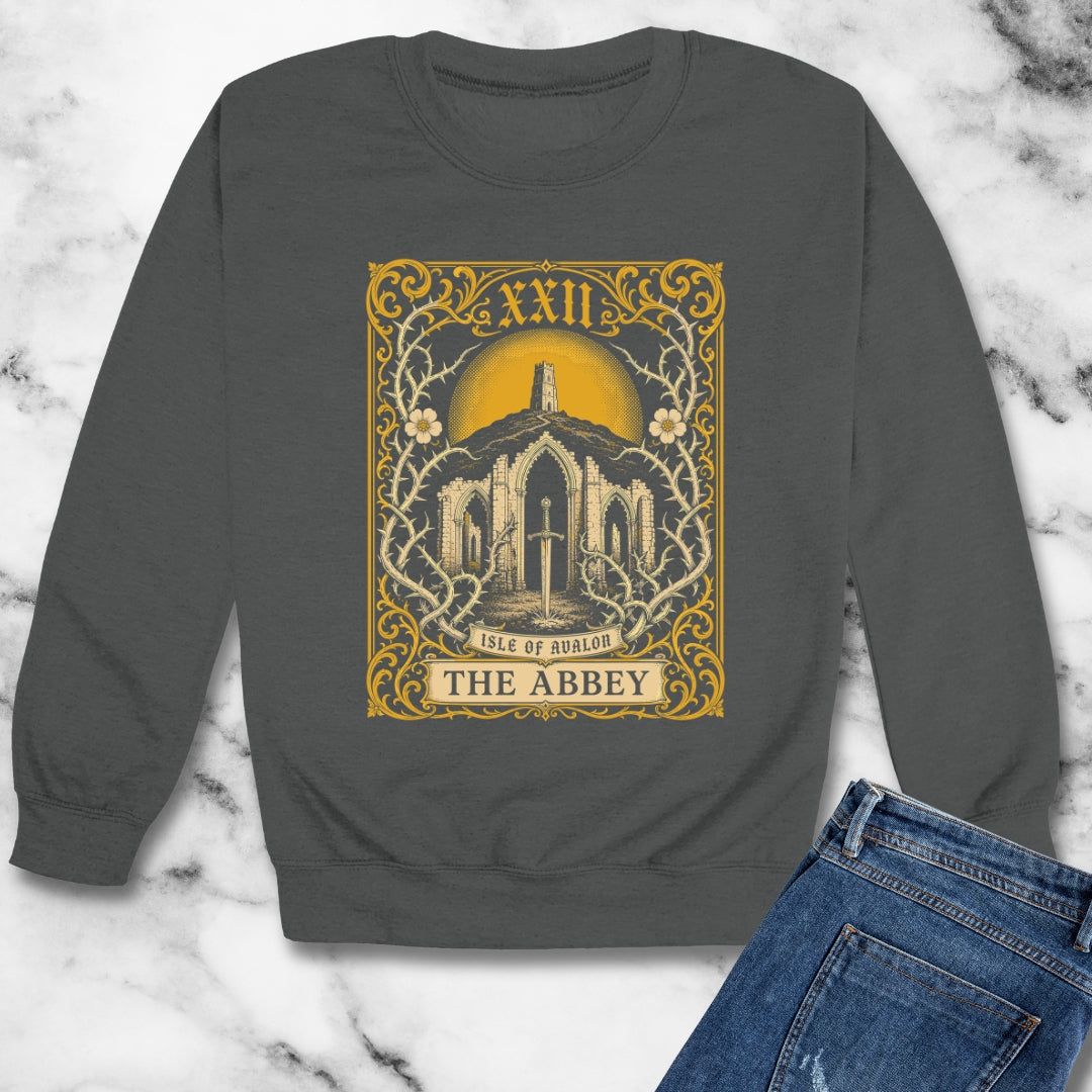 Glastonbury Abbey Tarot Unisex Heavy Crewneck Sweatshirt