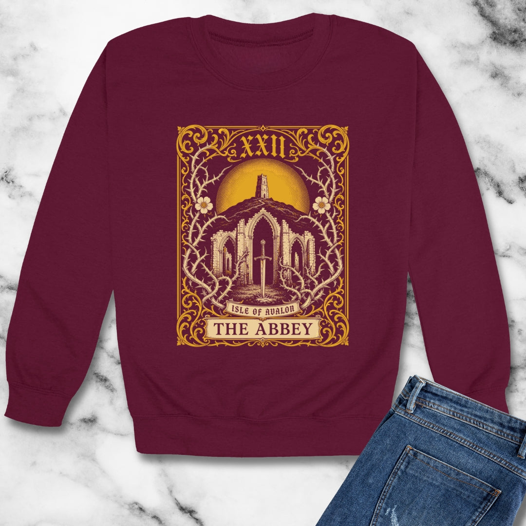 Glastonbury Abbey Tarot Unisex Heavy Crewneck Sweatshirt