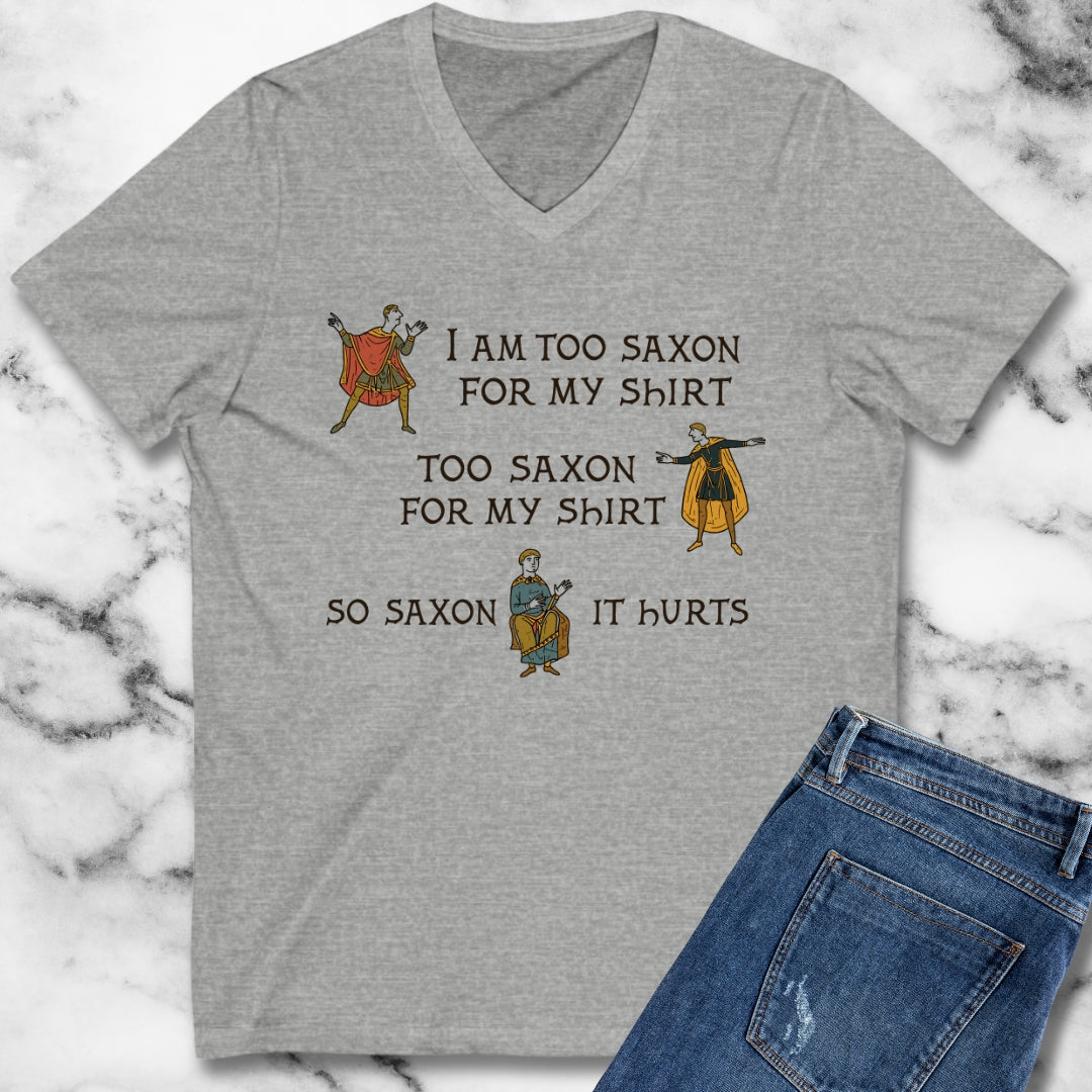 Too Saxon for Shirt Bayeux Tapestry Meme V-neck