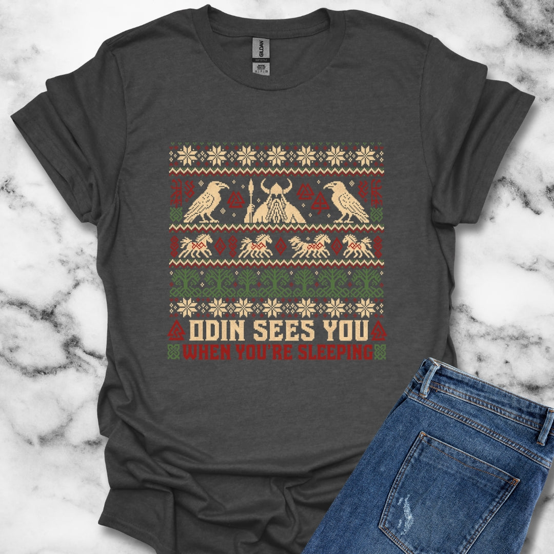 Odin Ugly Christmas Sweater Style T-Shirt