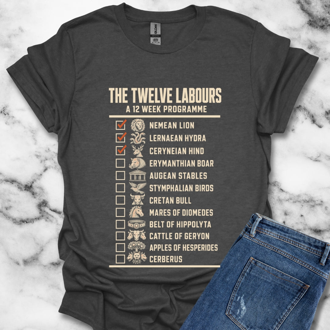 12 Labors Back Print T-Shirt