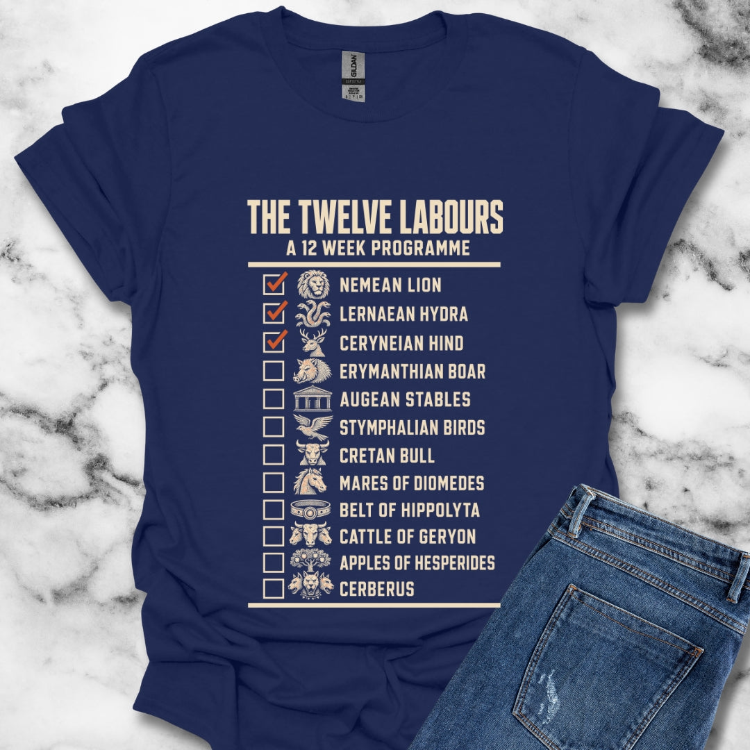 12 Labors Back Print T-Shirt