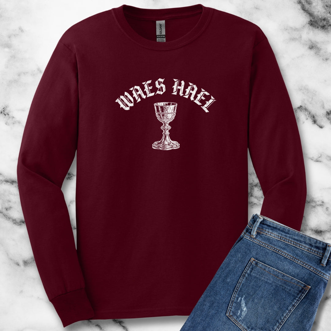 Waes Hael Old English Good Health T-Shirt Unisex Long Sleeve Tee