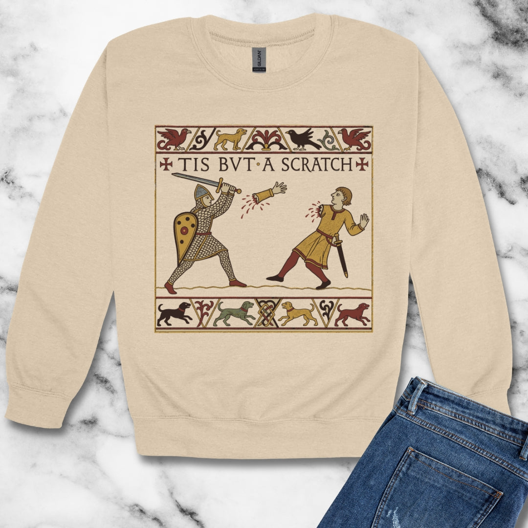 Tis But A Scratch Tapestry Unisex Heavy Crewneck Sweatshirt