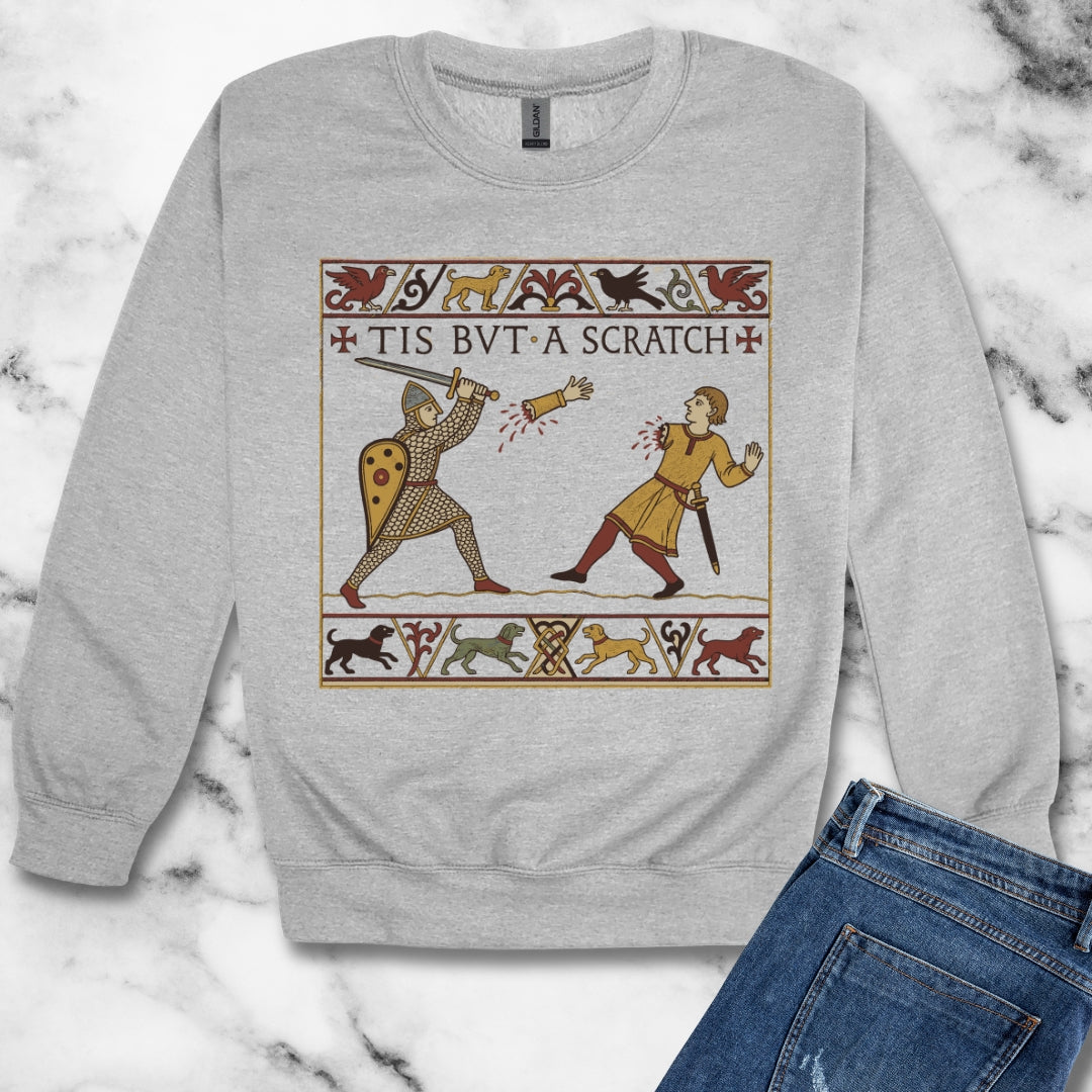 Tis But A Scratch Tapestry Unisex Heavy Crewneck Sweatshirt