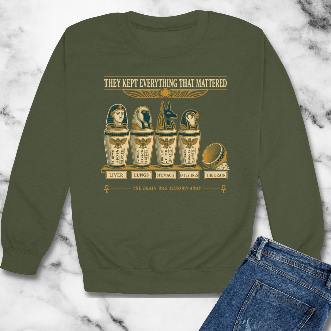 Egyptians Threw Brain Away Unisex Heavy Crewneck Sweatshirt