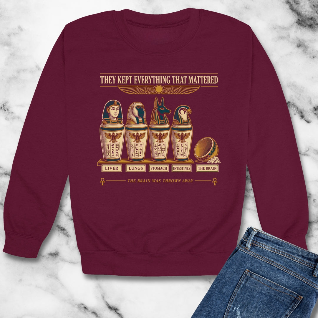 Egyptians Threw Brain Away Unisex Heavy Crewneck Sweatshirt