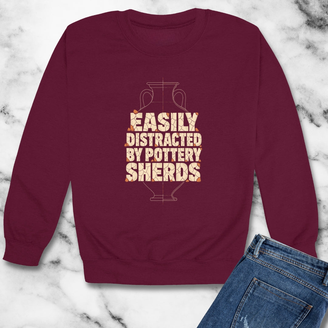 Distracted by Pottery Sherds Unisex Heavy Crewneck Sweatshirt