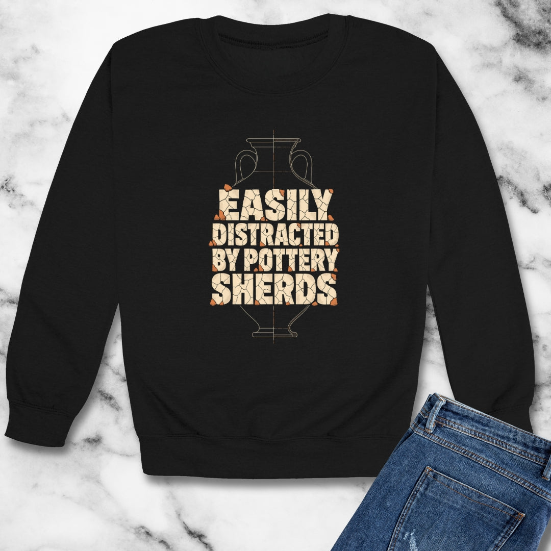 Distracted by Pottery Sherds Unisex Heavy Crewneck Sweatshirt