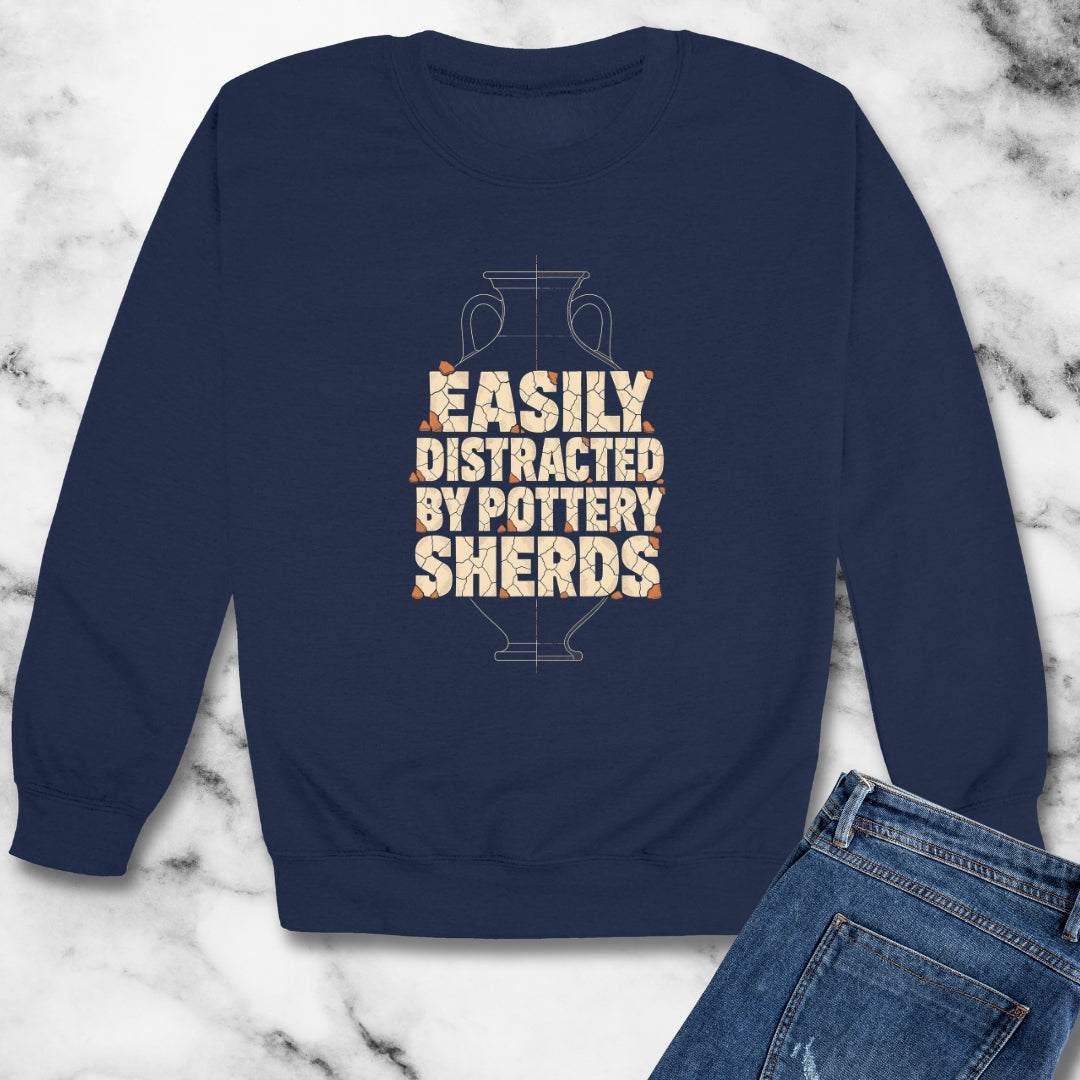Distracted by Pottery Sherds Unisex Heavy Crewneck Sweatshirt