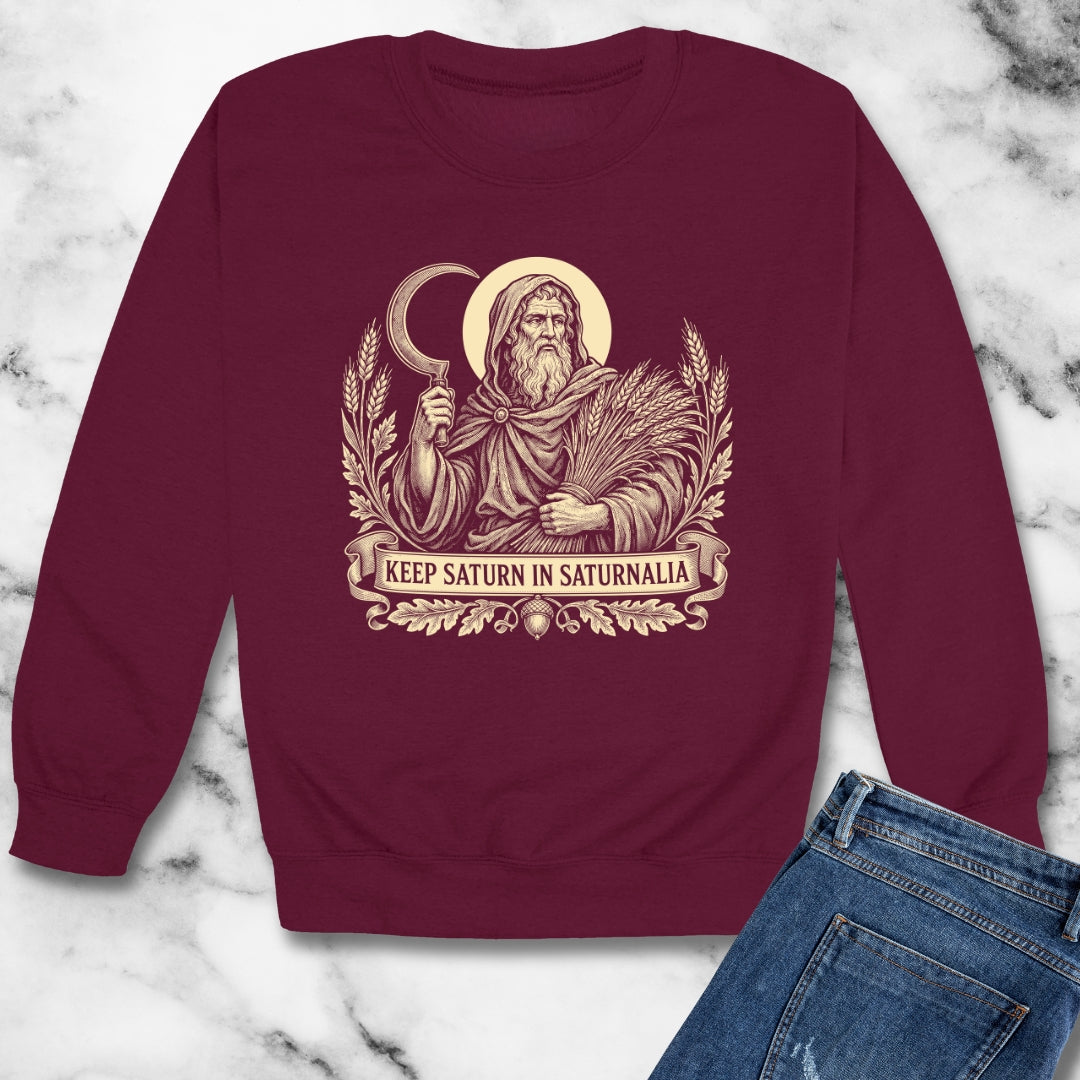 Keep Saturn In Saturnalia Unisex Heavy Crewneck Sweatshirt