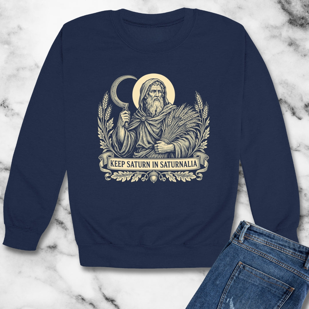 Keep Saturn In Saturnalia Unisex Heavy Crewneck Sweatshirt
